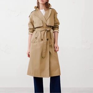 Banana Republic Khaki Belted Trench Coat